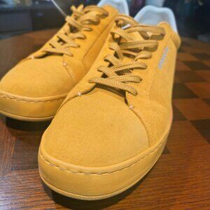 Coach Yellow/ Nubuck Suede Lace-Up Sneakers – Men’s Low Top